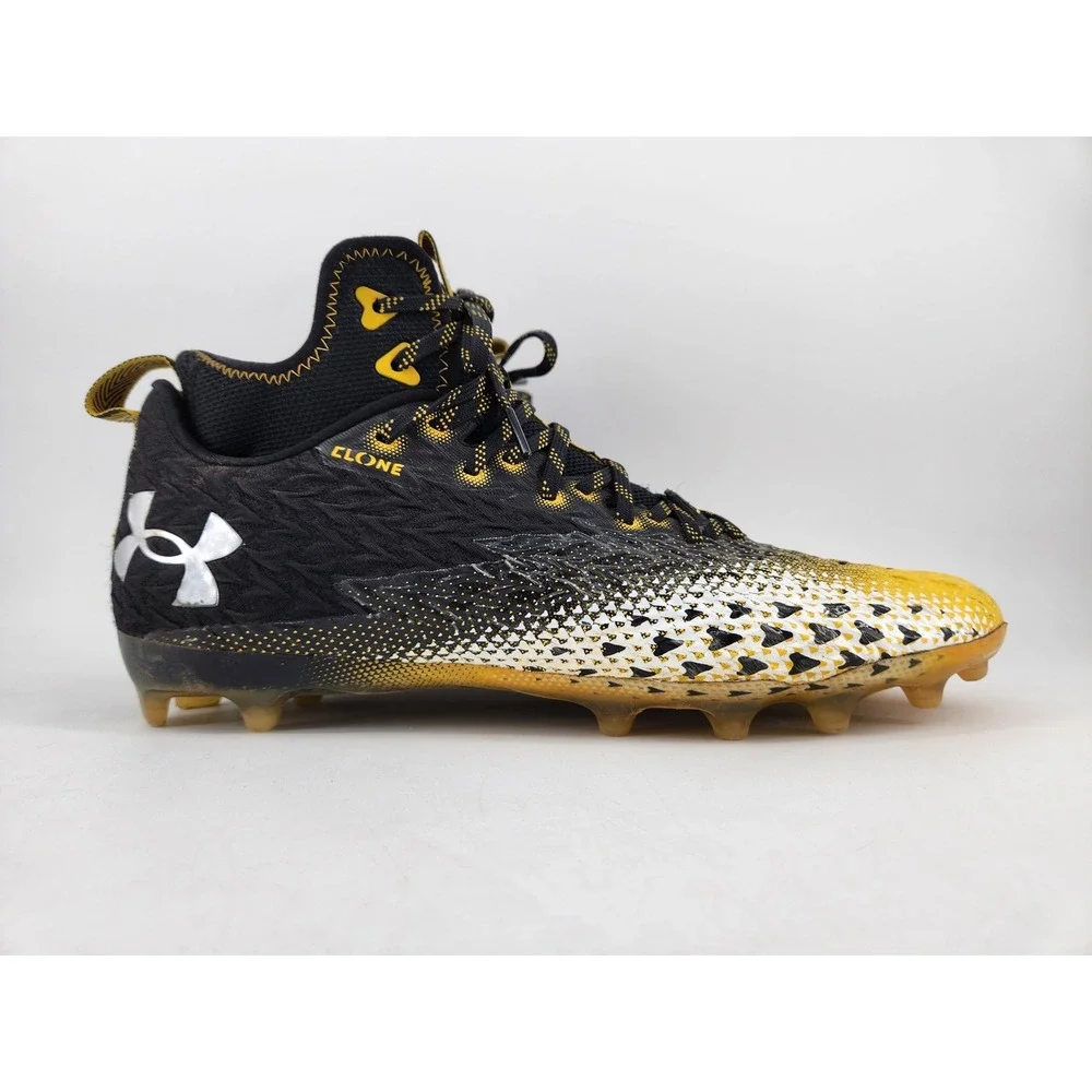 Under Armour Spotlight Clone 3.0 MC Football Cleats Sz 13 Black Gold 3026334-003